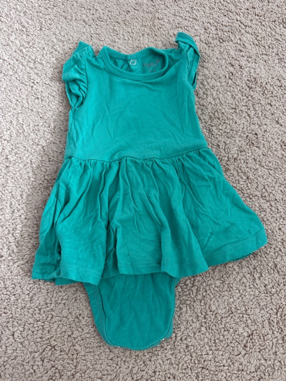 Greenish teal Baby Girl Dress Onesie